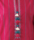 Women's Pret Cotton Jacquard Solid Embroidered Pink A-Line Shirt